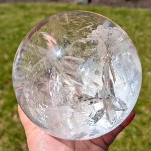 Large Elegant Clear Quartz Crystal Sphere.