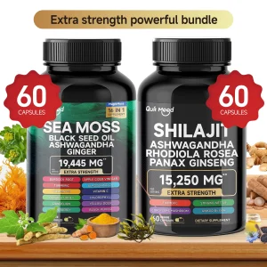 Quitmood Sea Moss Shilajit Energy Bundle for Man, Women.