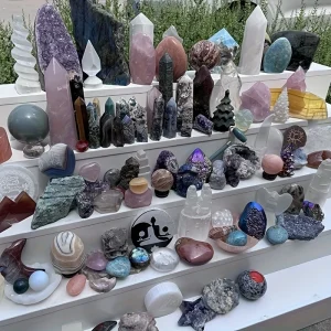 Mixed Crystal Stone With Mixed Crystal Ball Tower.