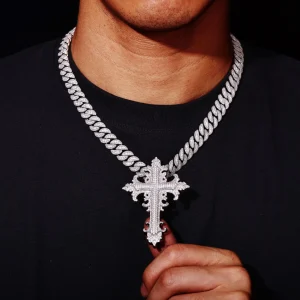 Full Diamond 5A Copper Set Zircon Cross Trendy Retro.